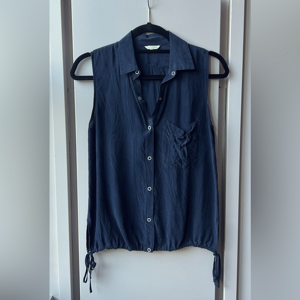 Club Monaco Blue Crepe Tank Blouse